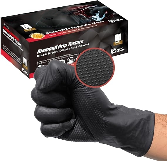 Nitrile Mechanic Glove - Siyah Nitril Eldiven Tek Kullanımlık 8-mil