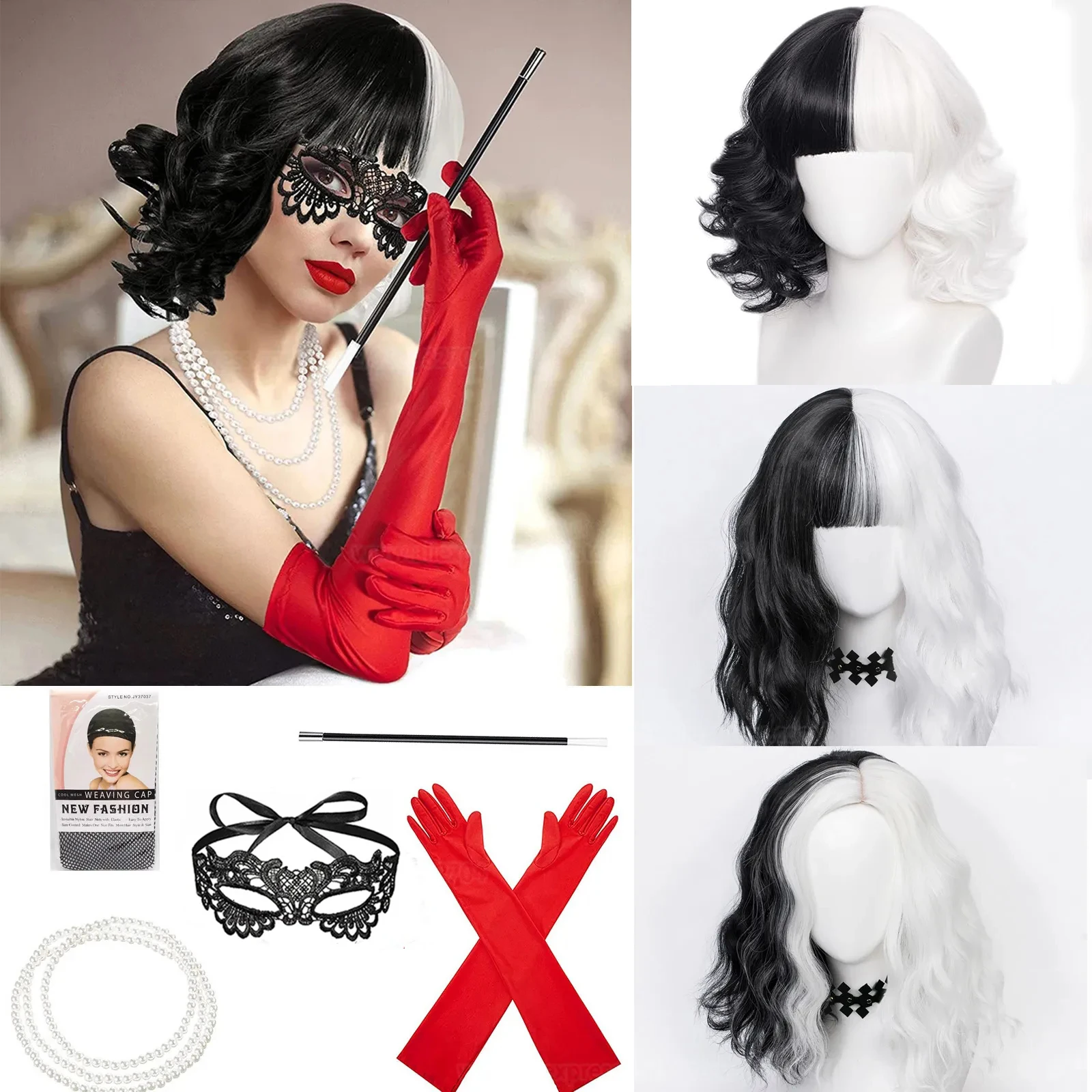 Heat Resistant Glove - Konvansiyon Anime Cruella de Vil Cosplay