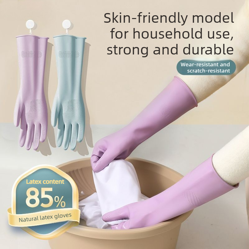 Rubber Glove Cleaning - Lateks Bulaşık Yıkama Eldivenleri, Pamuklu Astarlı