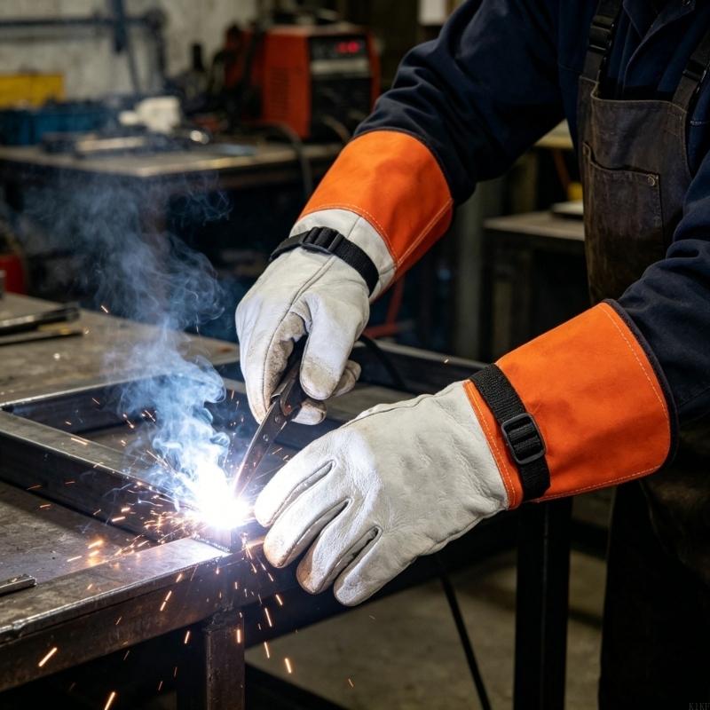 Heat Resistant Glove - 14 İnç Keçi Derisi Isıya Dayanıklı