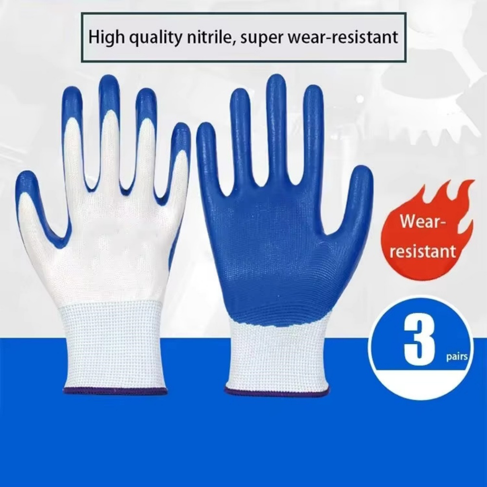 3 çift kaymaz, aşınmaya dayanı - Nitrile Mechanic Glove incelemesi ve fiyatı