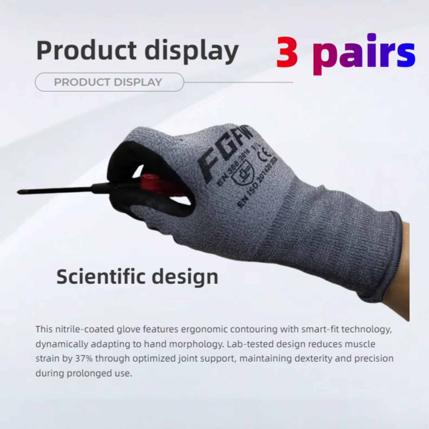 3 Çift Nitril Kauçuk Kavramalı - Nitrile Mechanic Glove incelemesi ve fiyatı